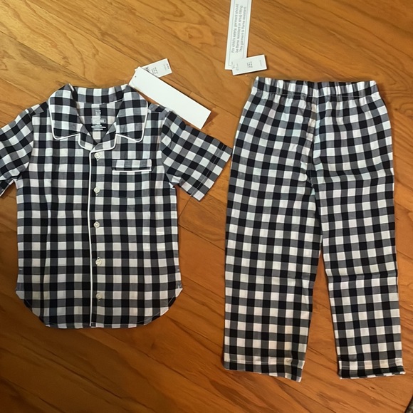 New Gap Navy & White Checkered Pajamas - Picture 3 of 6